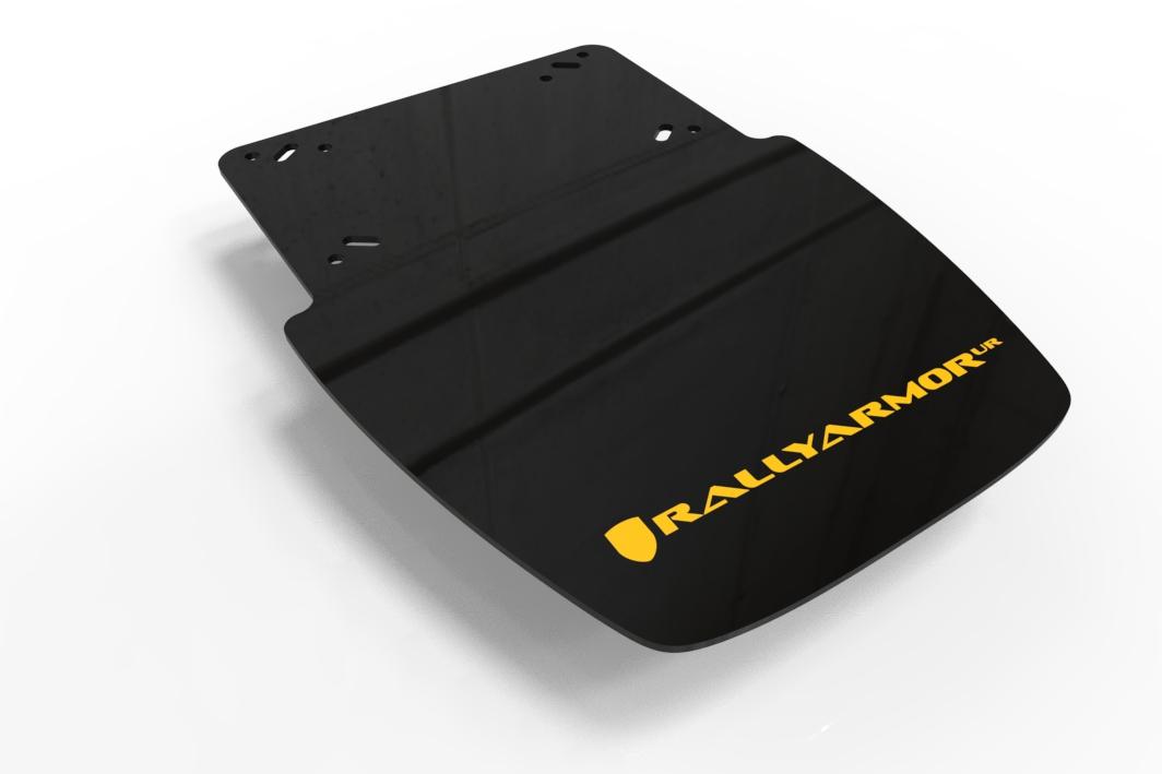 Rally Armor Black Mud Flap/Yellow Logo - MF95-UR-BLK/YEL