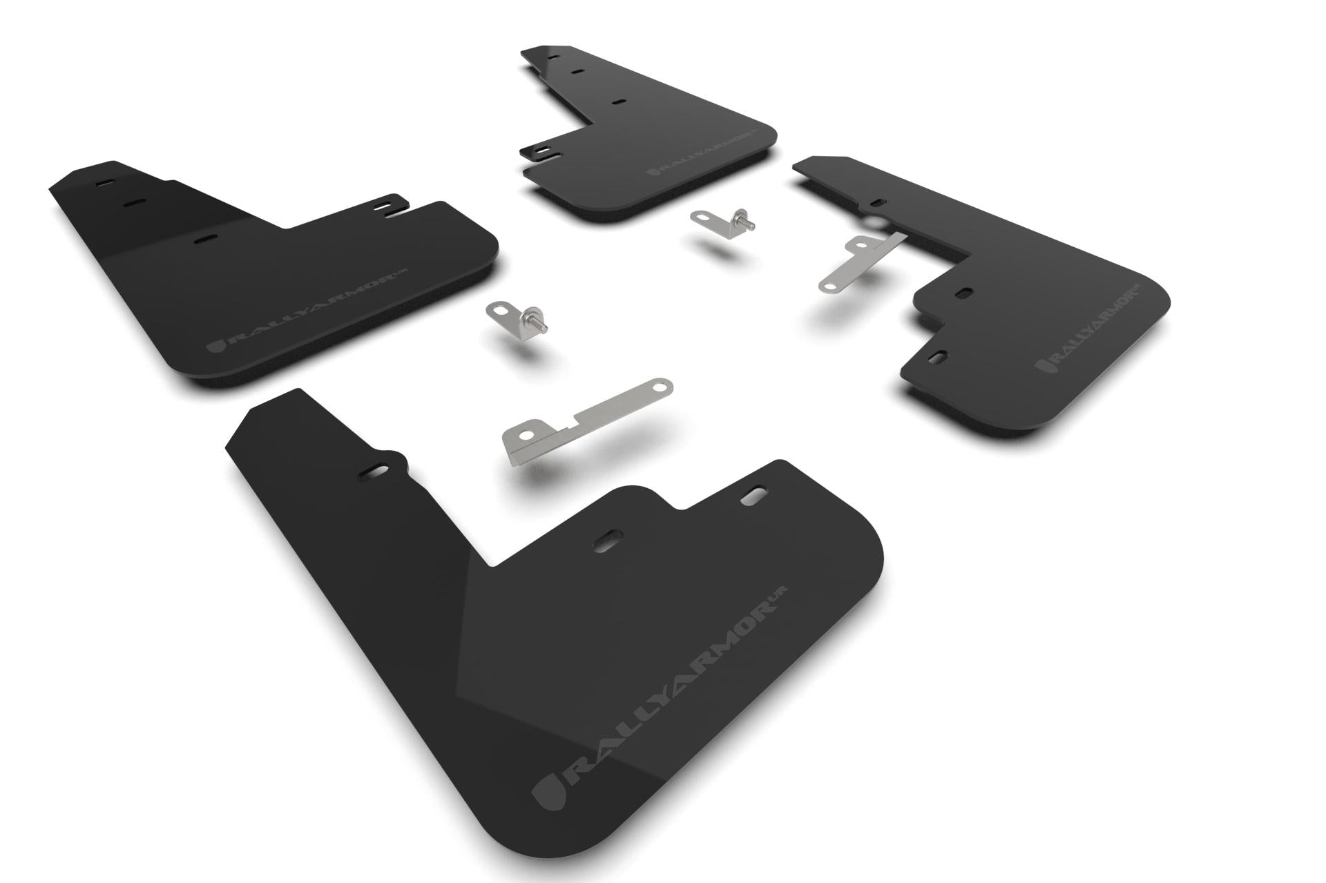 Rally Armor Black Mud Flap/Dark Grey Logo (2021-2025 Mustang Mach-E) - MF96-UR-BLK-DGRY