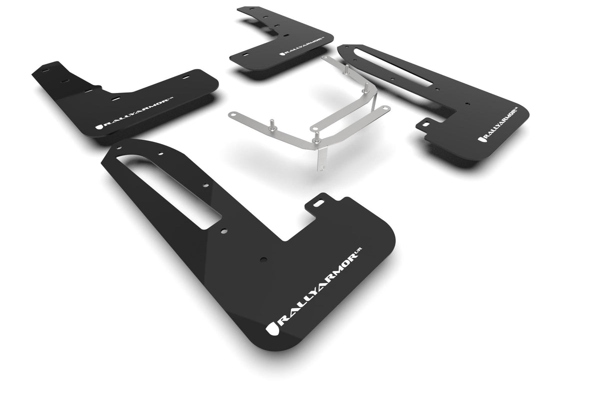 Rally Armor Black Mud Flap/White Logo (2023-2025 Civic Type R) - MF97-UR-BLK-WH