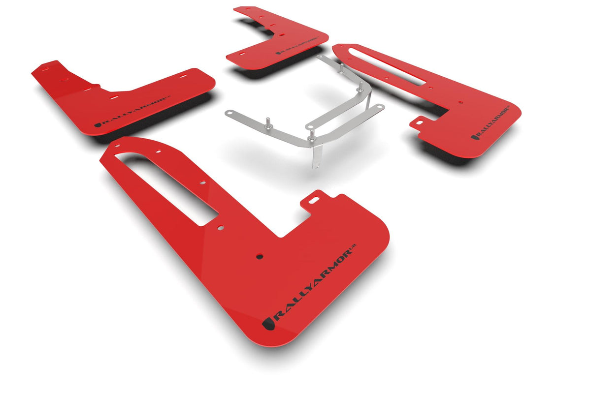 Rally Armor Red Mud Flap/Black Logo (2023-2025 Civic Type R) - MF97-UR-RD-BLK