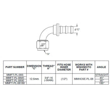 Mishimoto Push-Lock Fitting, -8An, 180-Degree - MMFT-PL-8180