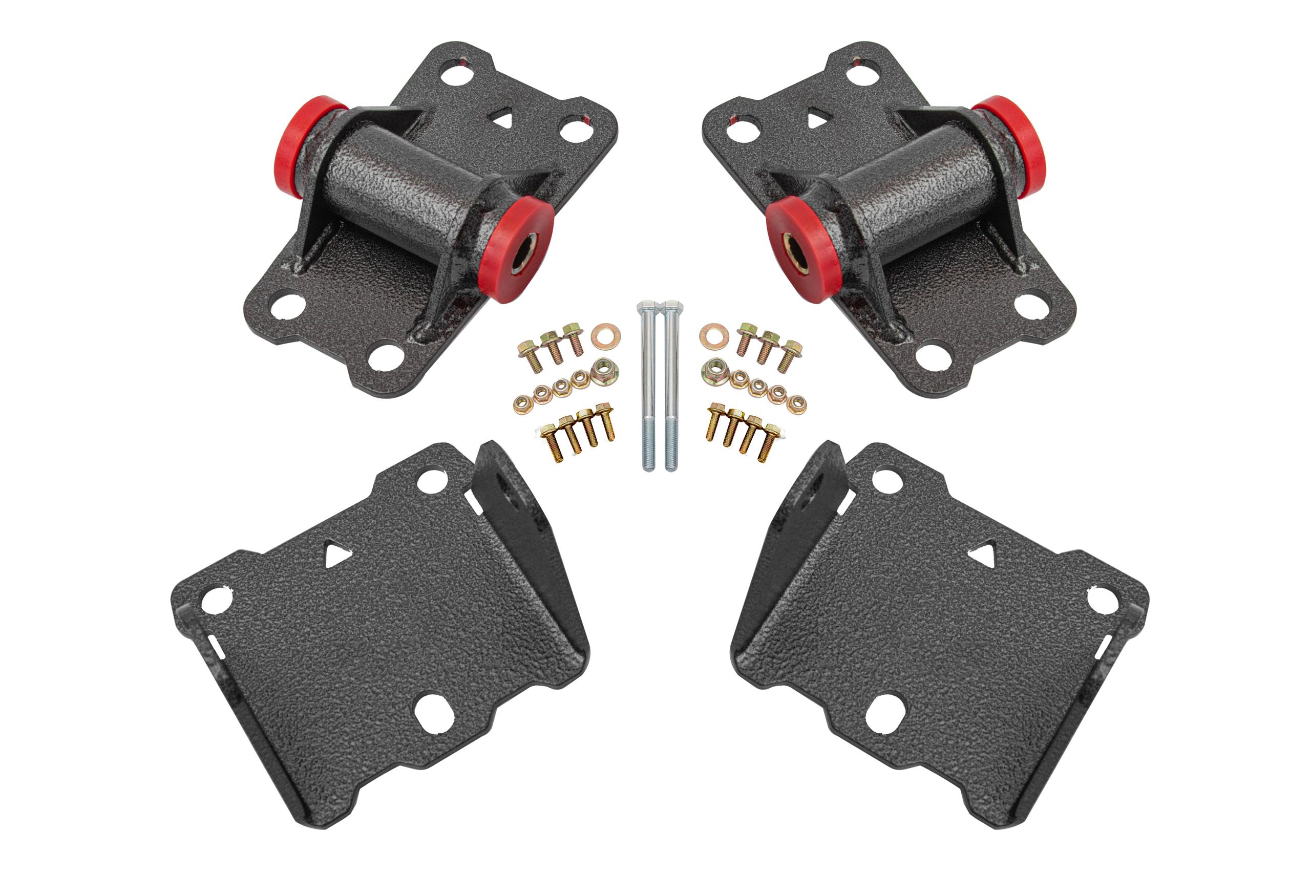 BMR Fabrication Motor Mount Kit, Upper And Lower, Poly (1978-1987 Buick Regal, Chevrolet Malibu, Oldsmobile Cutlass, Pontiac Grand Prix) - MM460H