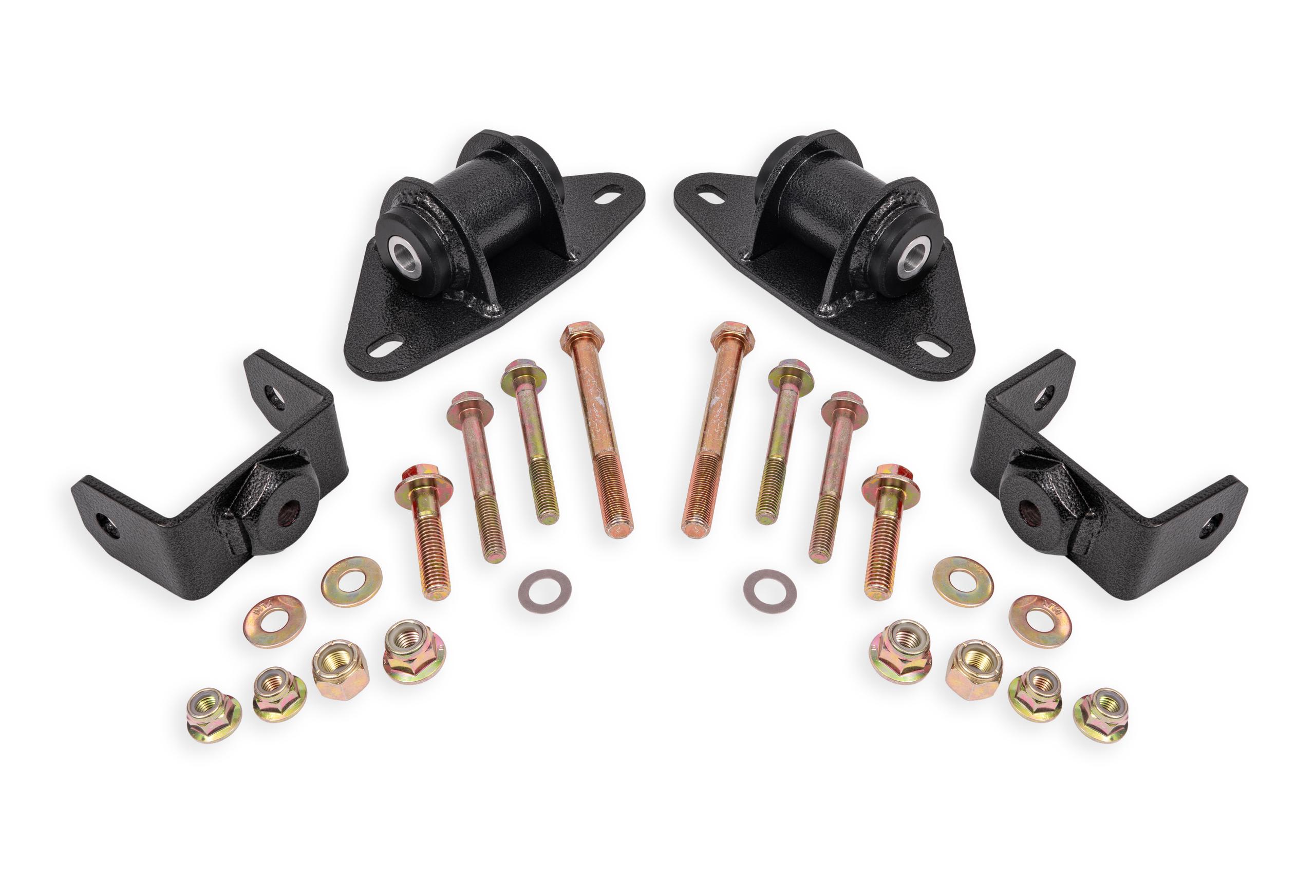 BMR Fabrication Motor Mount Kit, Delrin - Black Hammertone (2014-2019 Chevrolet Corvette) - MM571H