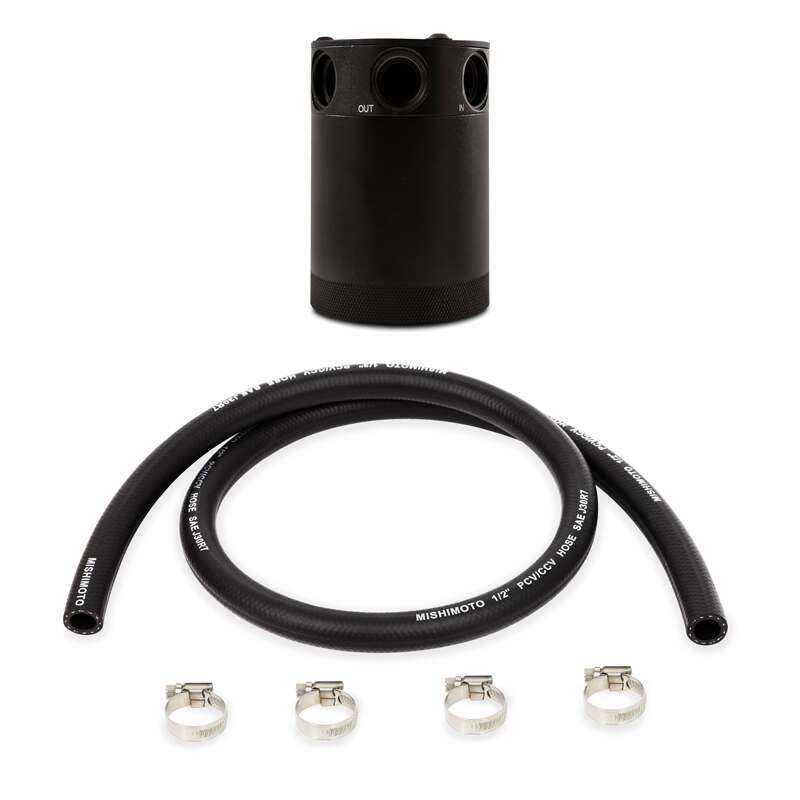 Mishimoto Compact Baffled Oil Catch Can, 3-Port - MMBCC-CBTHR-BKH