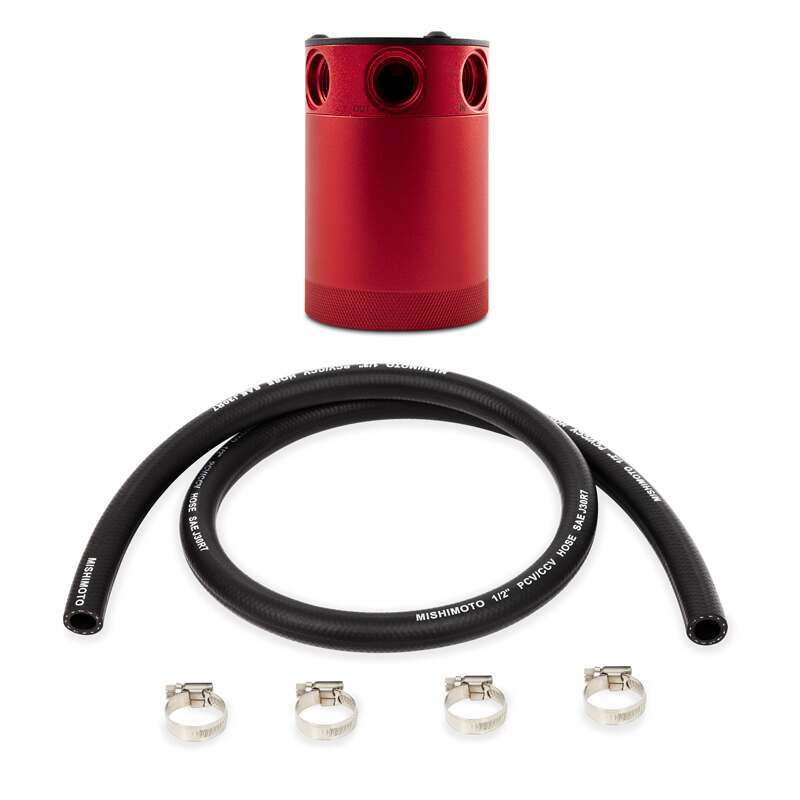 Mishimoto Compact Baffled Oil Catch Can, 3-Port - MMBCC-CBTHR-RDH