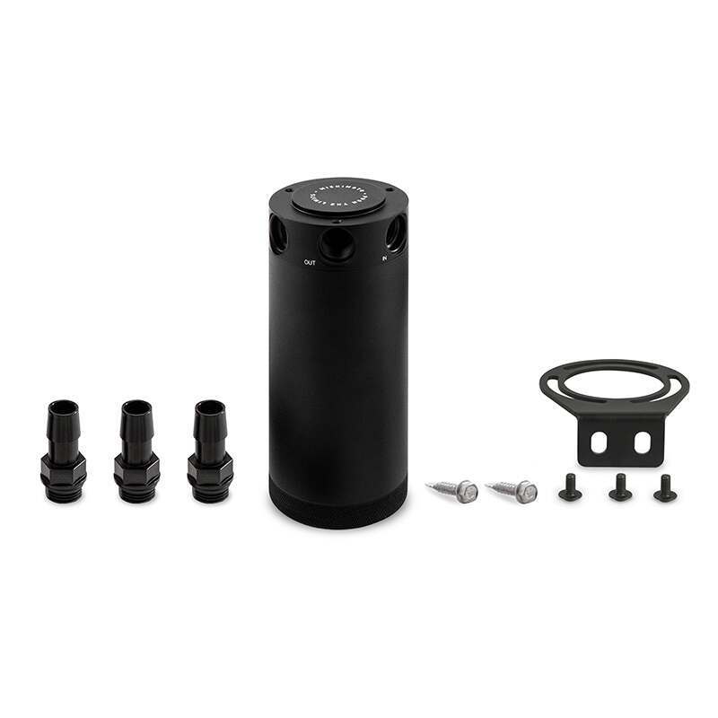 Mishimoto Xl Compact Baffled Oil Catch Can, 3-Port - MMBCC-CBTHR-XLBK
