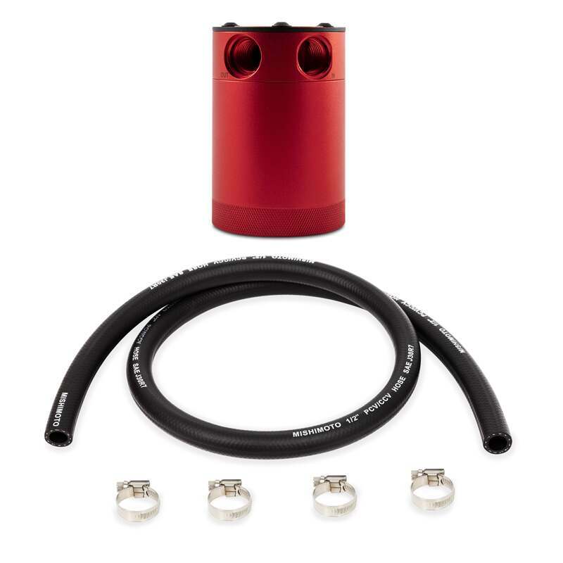 Mishimoto Compact Baffled Oil Catch Can, 2-Port - MMBCC-CBTWO-RDH