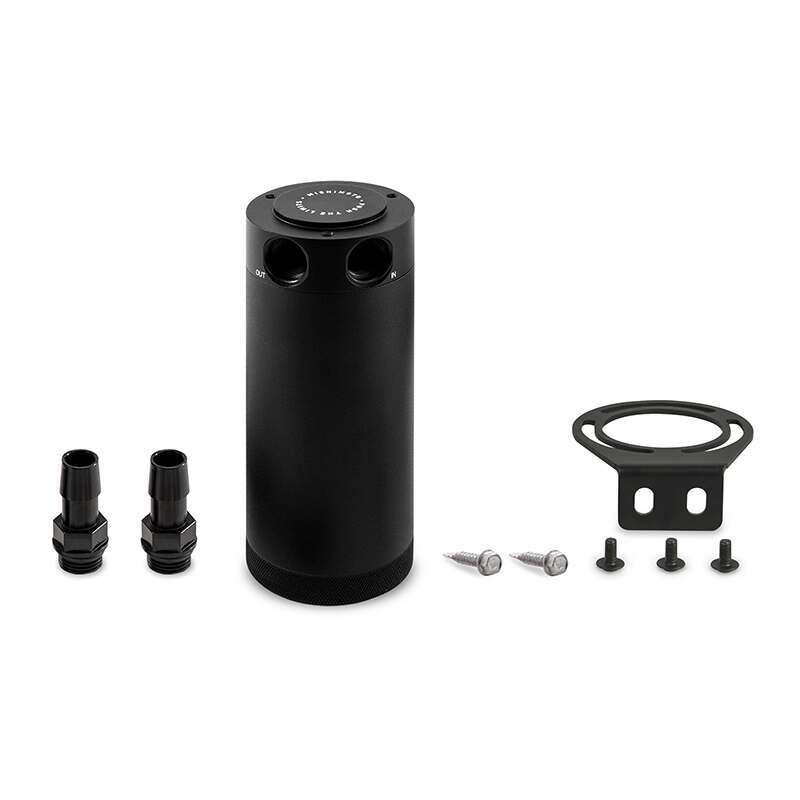 Mishimoto Xl Baffled Oil Catch Can, 2-Port - MMBCC-CBTWO-XLBK