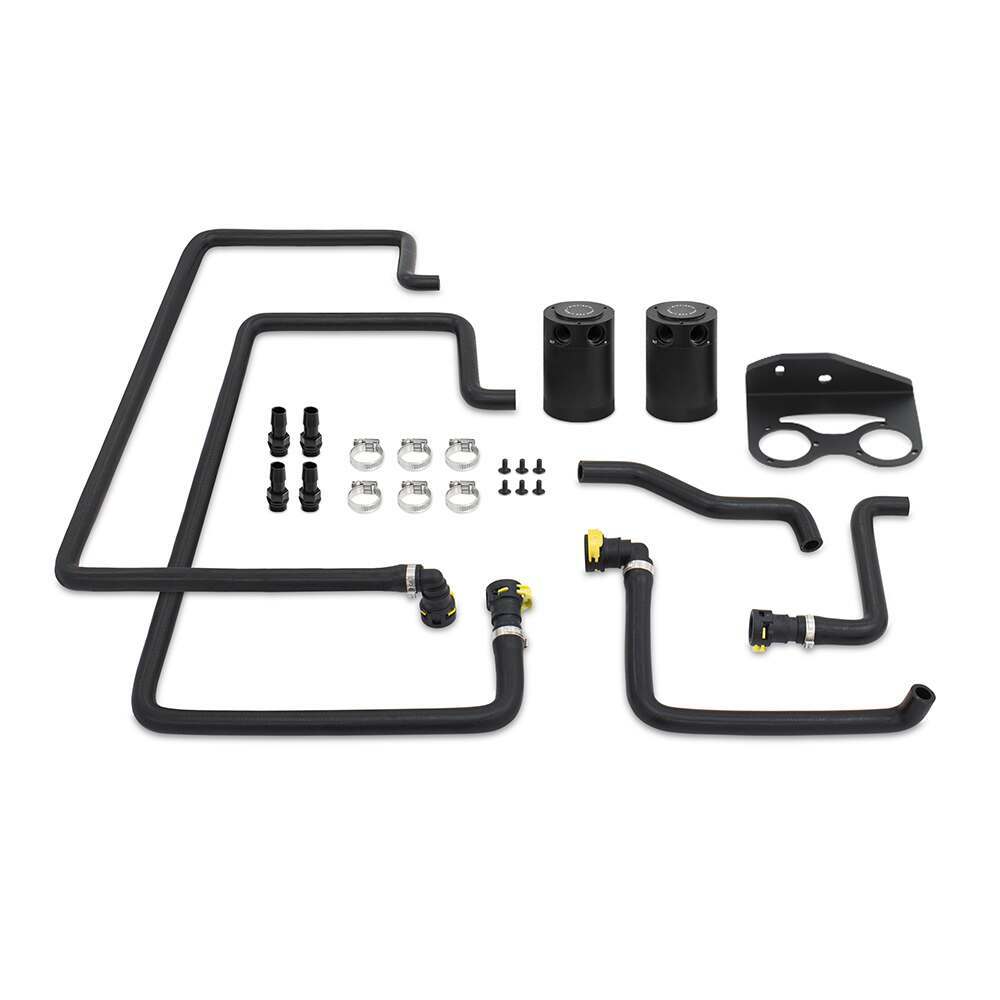 Mishimoto Baffled Oil Catch Can Kit, Fits Ford F-150 2.7L EcoBoost 2018+ (2018-2022 F-150) - MMBCC-F27T-18SBE
