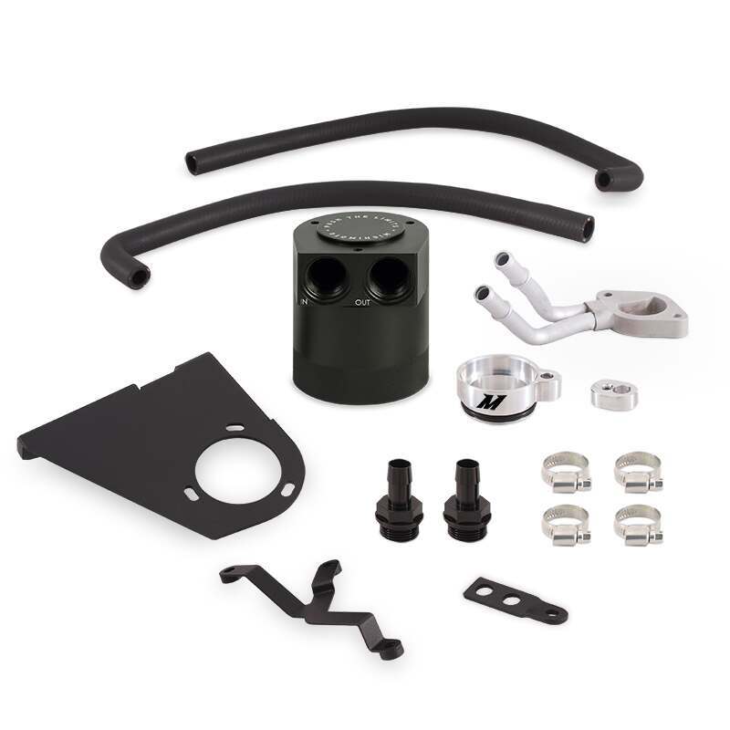 Mishimoto MMBCC-F2D-17BE Baffled Oil Catch Can Kit (2017+ Ford 6.7L Powerstroke)