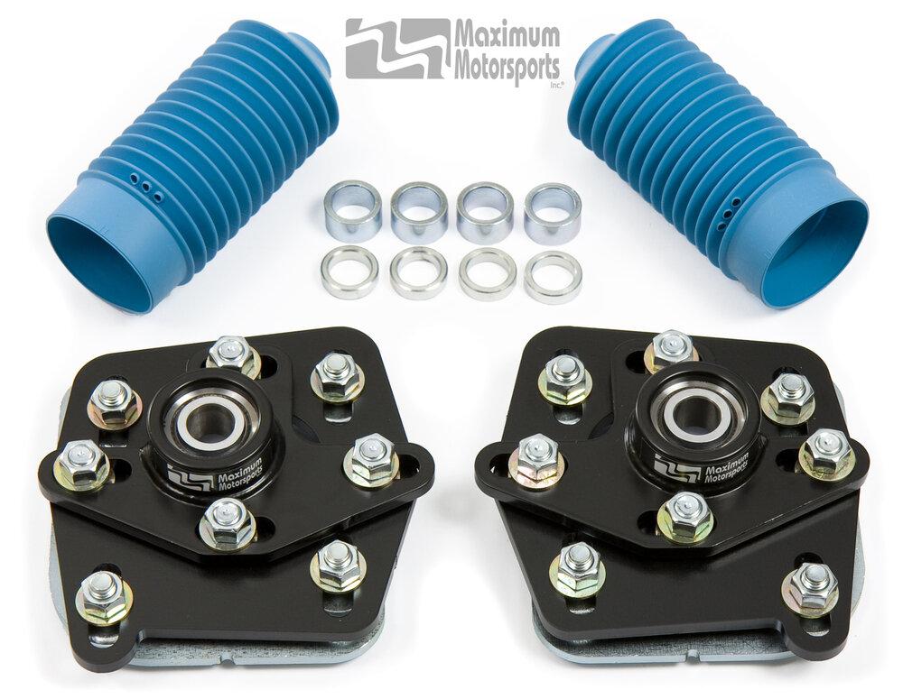 Maximum Motorsports 03-04 Cobra 4-bolt Caster/Camber Plates-Black Powdercoat - MMCC0304