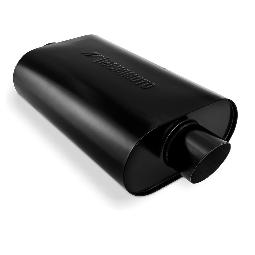 Mishimoto Universal Stainless-Steel Exhaust Muffler 2.5-Inch Angle Tip Black - MMEXH-MF-AT-25CCBK