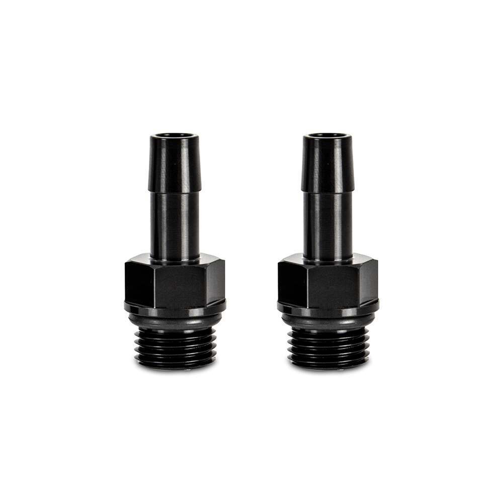 Mishimoto M16x1.5 to 3/8” Hose Barb Aluminum Fittings, Pack of 2 - MMFT-M16-38BK