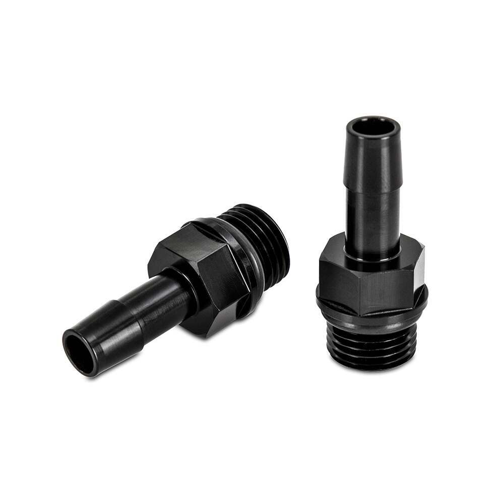 Mishimoto M16x1.5 to 3/8” Hose Barb Aluminum Fittings, Pack of 2 - MMFT-M16-38BK