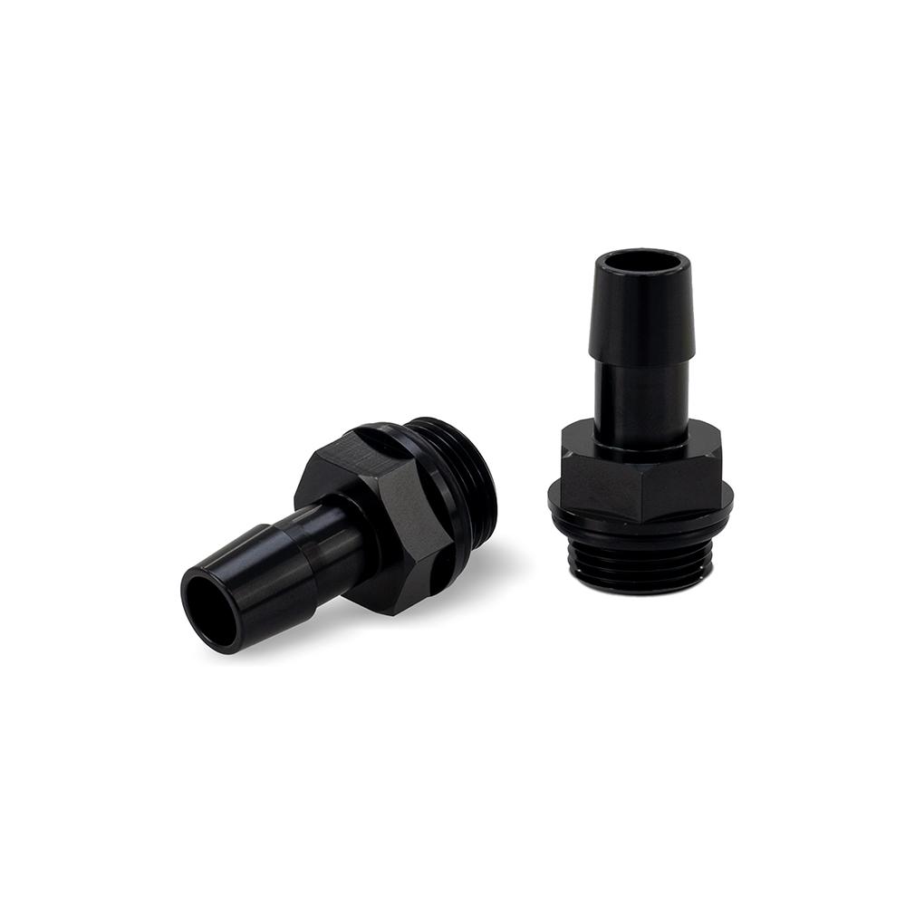 Mishimoto M20X1.5 1/2" Hose Barb Aluminum Fittings Pack Of 2 - MMFT-M20-12BK