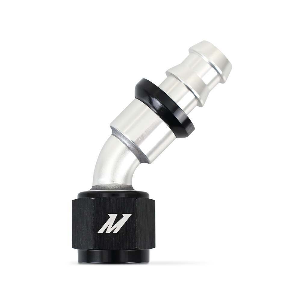 Mishimoto Push-Lock Fitting, -8An, 45-Degree - MMFT-PL-845