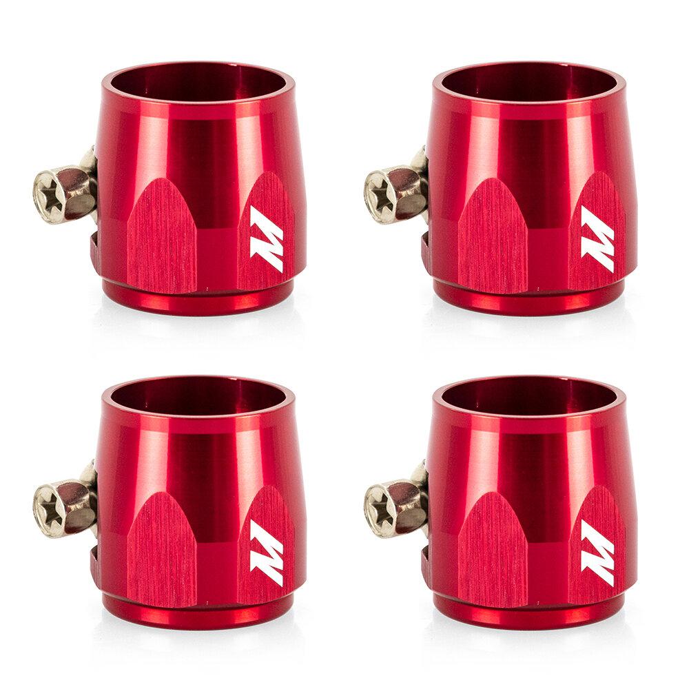 Mishimoto -8An Hex Hose Finisher Clamp Set, Red - MMHXF-08-4-RD