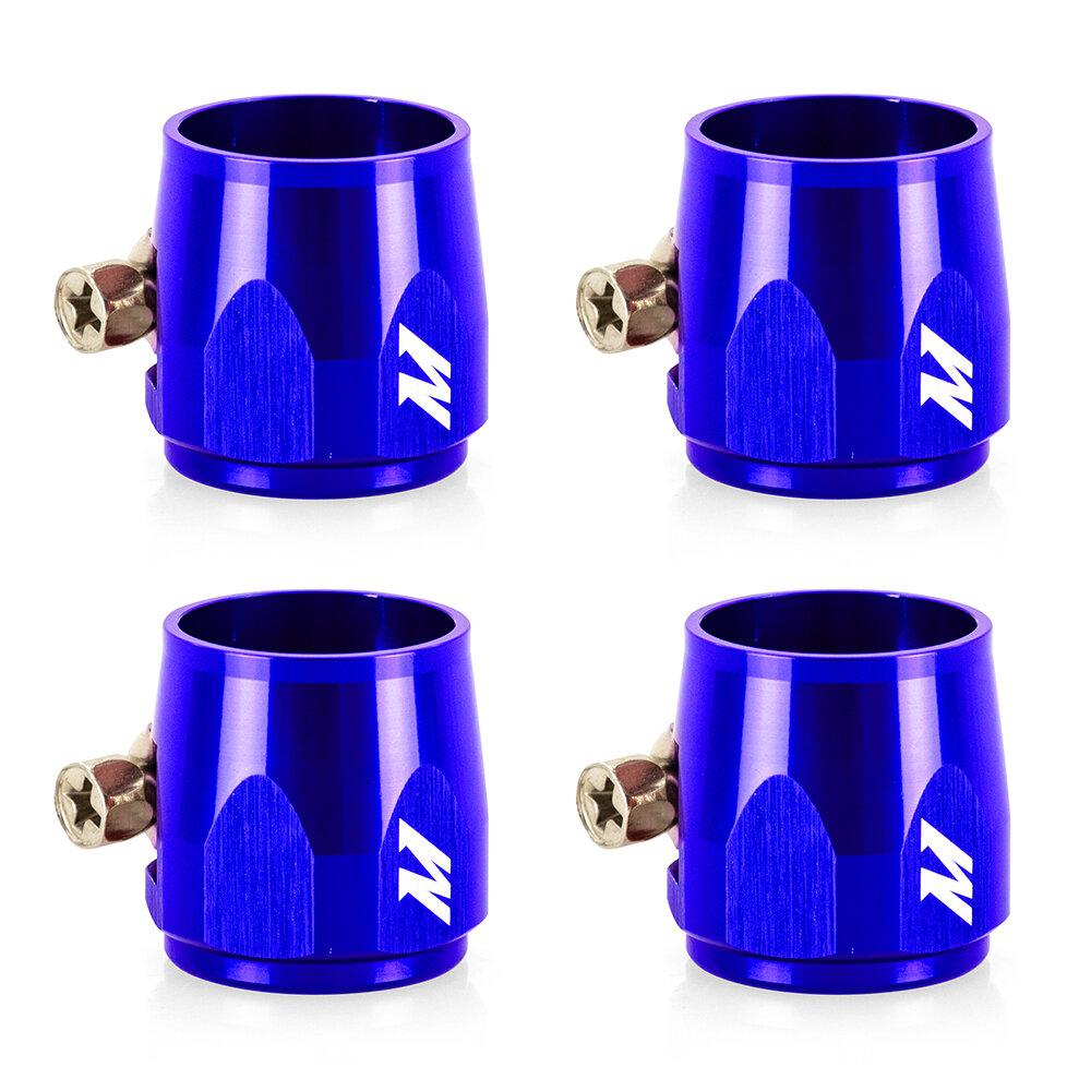 Mishimoto -12An Hex Hose Finisher Clamp Set, Blue - MMHXF-12-4-BL