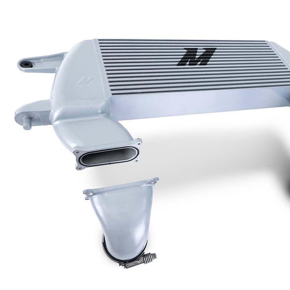 Mishimoto High-Mount Intercooler Kit, 2021+ Ford Bronco 2.3L, Silver Core, Polished Pipes - MMINT-BR23-21HKSLP