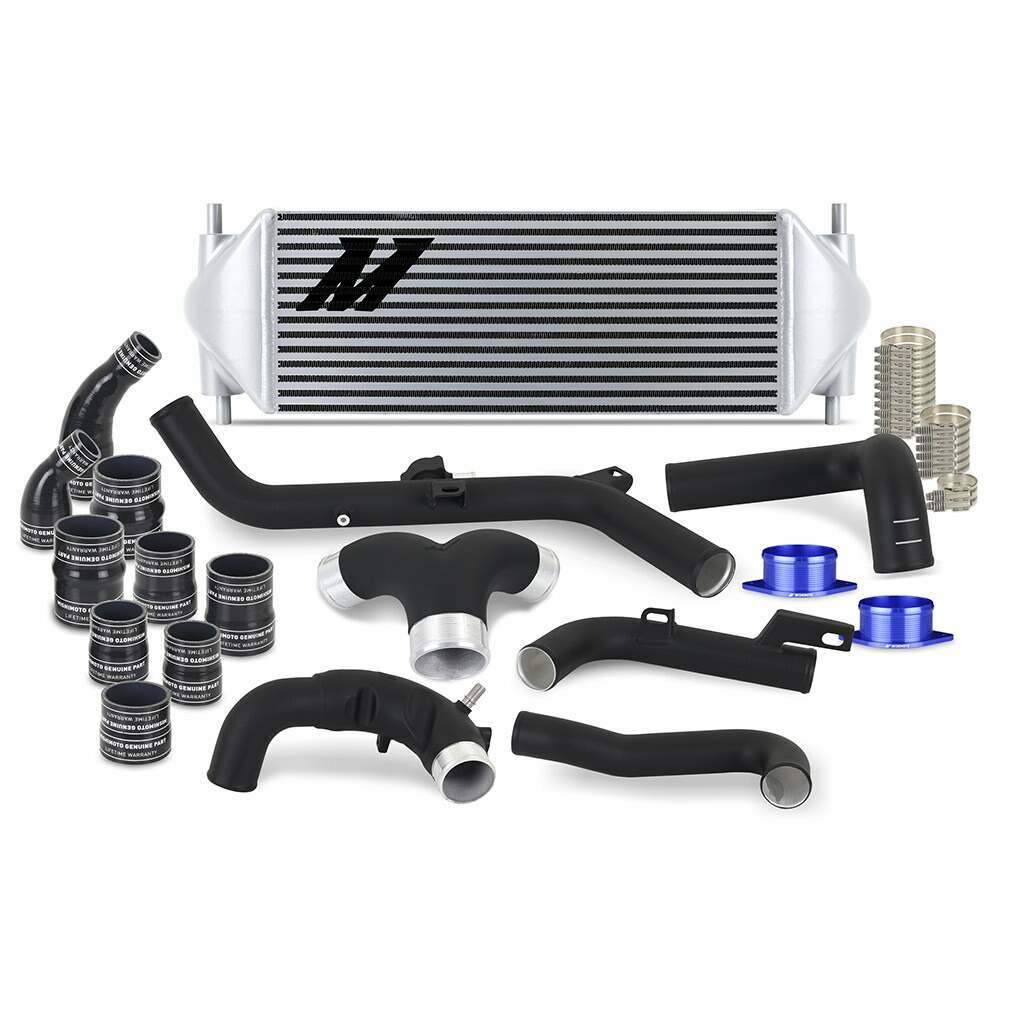 Mishimoto Intercooler Kit - Silver Core / Black Pipes (2021-2025 Bronco 2.7L) - MMINT-BR27-21KBSL