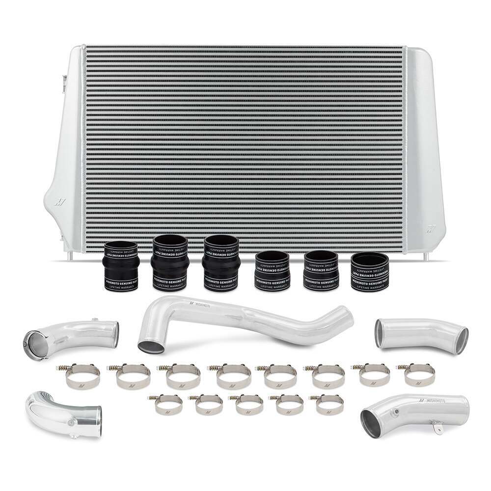 Mishimoto MMINT-DMAX-17KSLP Duramax Intercooler Kit - Silver w/ Polished Pipes (2017-2019 Chevrolet / GMC 6.6L Duramax L5P)