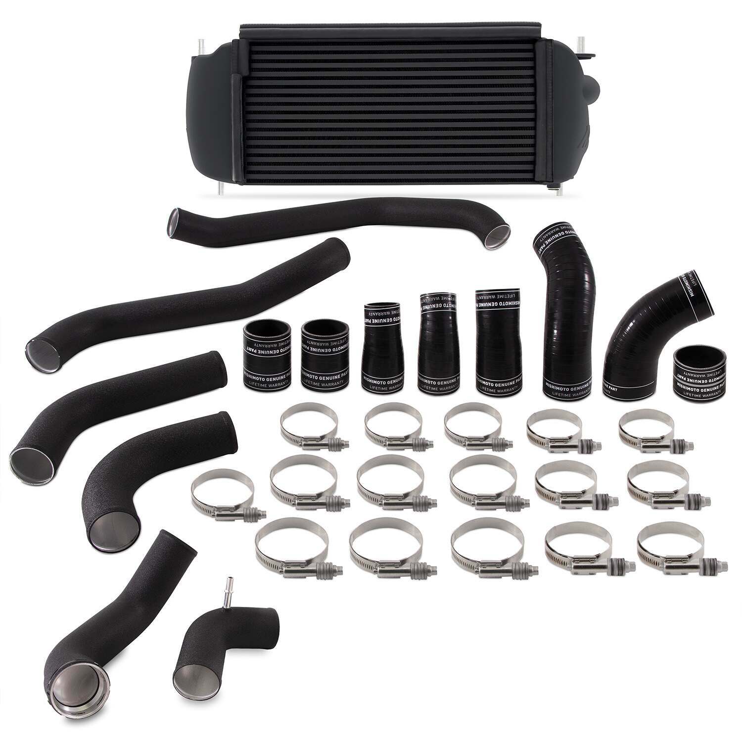 MISHIMOTO MMINT-F35T-17KBBK 2017+ FORD F-150 3.5L ECOBOOST PERFORMANCE INTERCOOLER KIT (BLACK INTERCOOLER / WRINKLE BLACK PIPES)