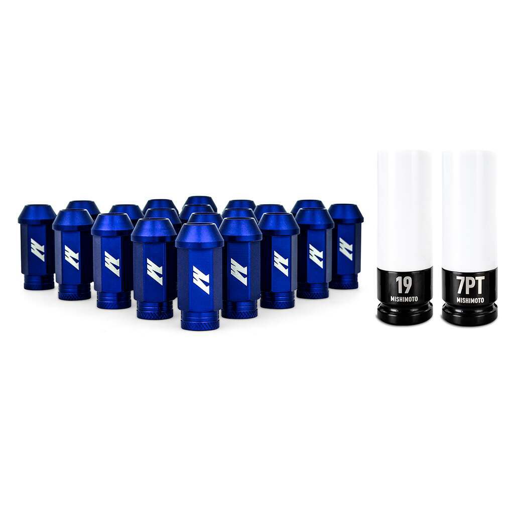 Mishimoto Aluminum Locking Lug Nuts 1/2 X 20, 23pc Set, Blue - MMLG-1220-23LBL