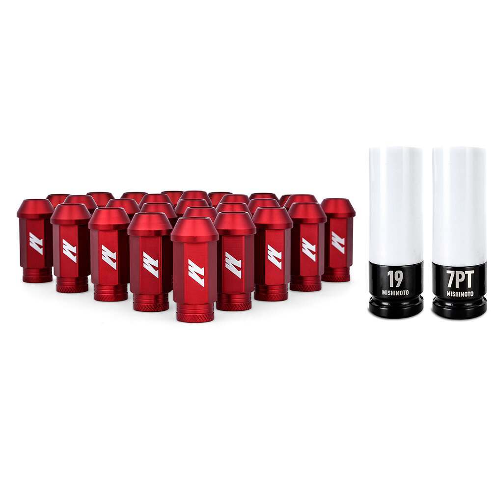 Mishimoto Aluminum Locking Lug Nuts, M12 X 1.5, Fits Ford Bronco 2021+, Red - MMLG-15-27LRD