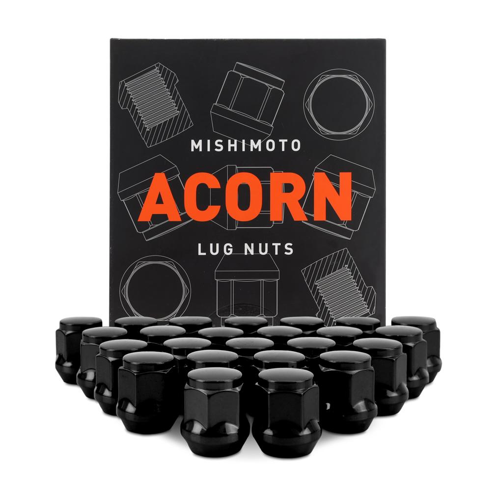Mishimoto Steel Lug Nuts M14X1.5 Acorn Seat 24pc Set Black (1995-2025 GMC, Buick, Chevrolet, Jeep, Cadillac, INFINITI, Lexus, Lincoln, Nissan, Ram, Saturn, Toyota, Ford Fitment) - MMLG-AC1415-24BK