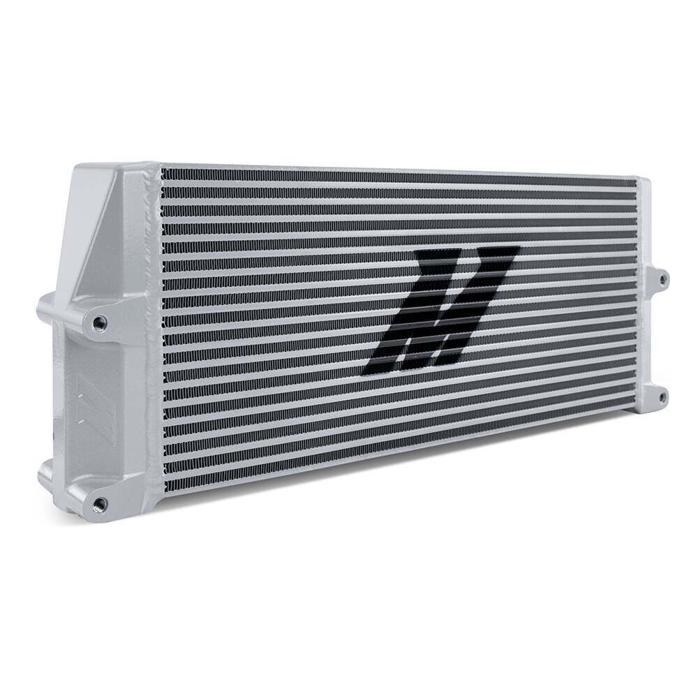 Mishimoto Universal Heavy-Duty Bar-And-Plate Oil Cooler, 17", Same-Side Outlets, Silver - MMOC-SSO-17SL