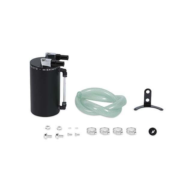 Mishimoto Aluminum Oil Catch Can - Large, Wrinkle Black - MMOCC-LAWBK