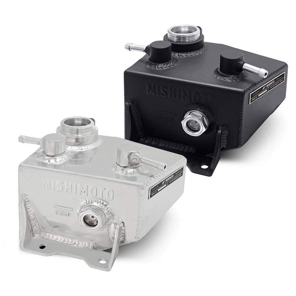 Mishimoto Aluminum Coolant Expansion Tank - Black (2024-2026 Mustang GT / EcoBoost 2.3L) - MMRT-MUS-24MWBK