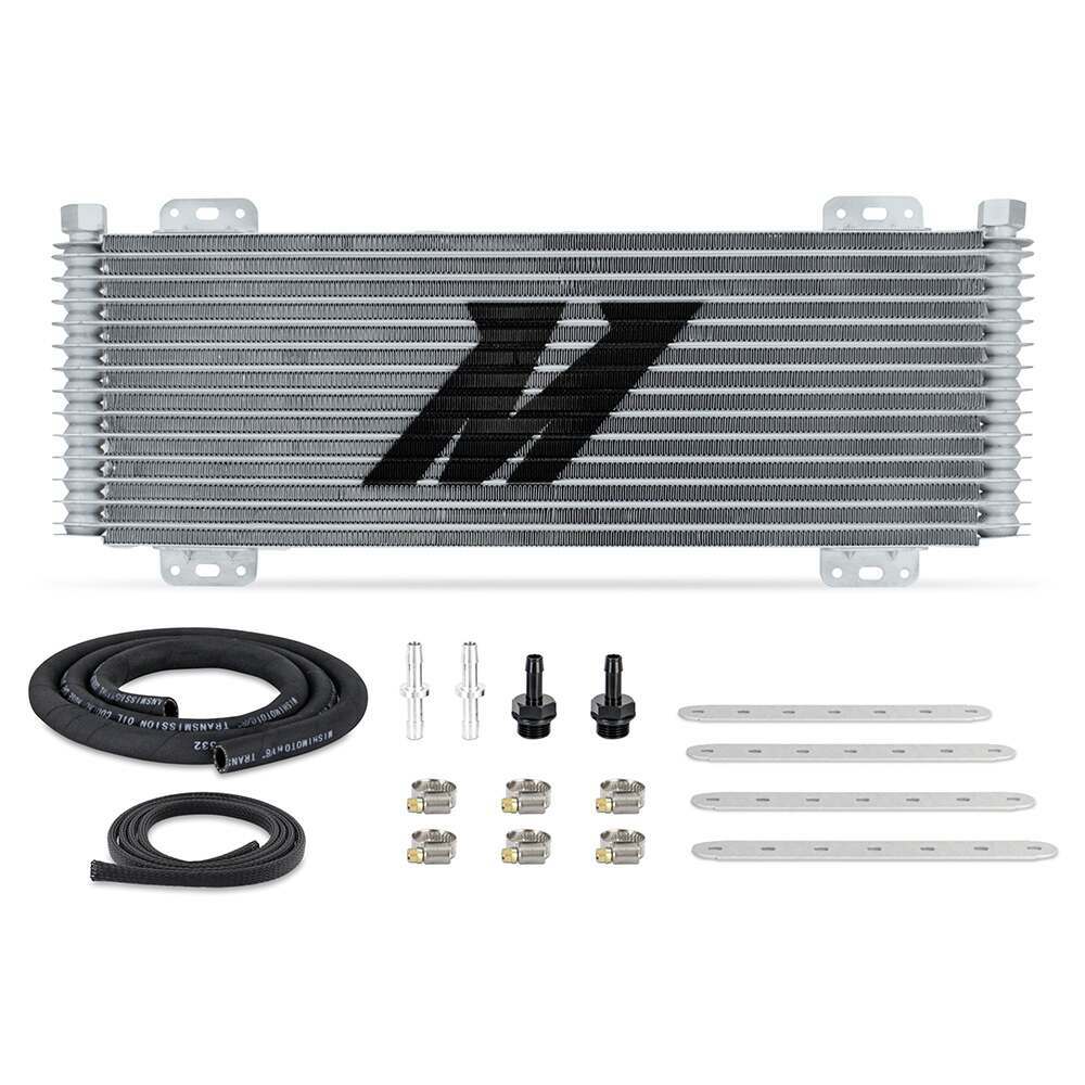 Mishimoto 13-Row Stacked Plate Transmission Cooler, Powder Coat, 22.85In X 7.10In X 1.25In - MMTC-SP-13SL