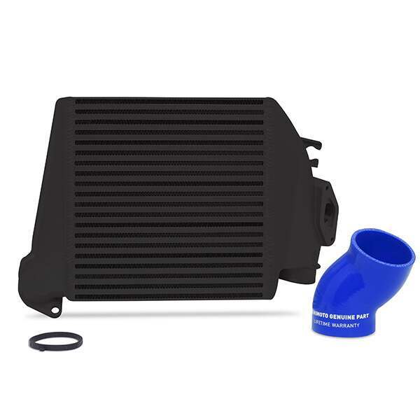 Mishimoto Subaru WRX 2008-2014 Top-Mount Intercooler Black Cooler, Blue Hoses (2008-2014 Impreza) - MMTMIC-WRX-08BKBL
