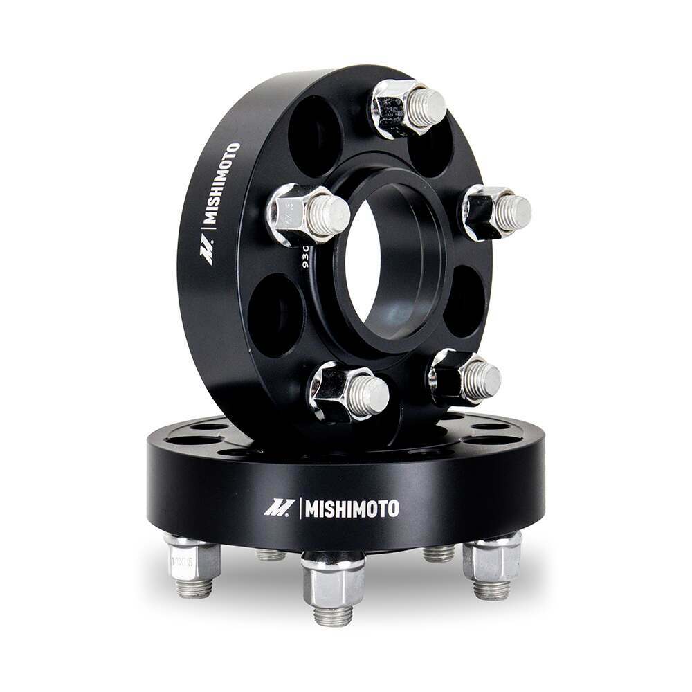 Mishimoto Wheel Spacers, 5X114.3, 70.5Mm Center Bore, M14 X 1.5, 1.75-In Thick, Black (2015-2026 Mustang) - MMWS-001-450BK