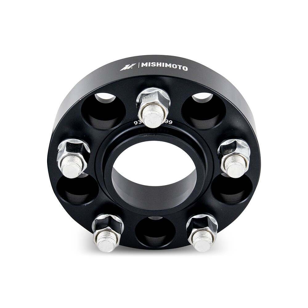 Mishimoto Wheel Spacers, 5X114.3, 70.5Mm Center Bore, M14 X 1.5, 1.40-In Thick, Black (2015-2026 Mustang) - MMWS-001-350BK