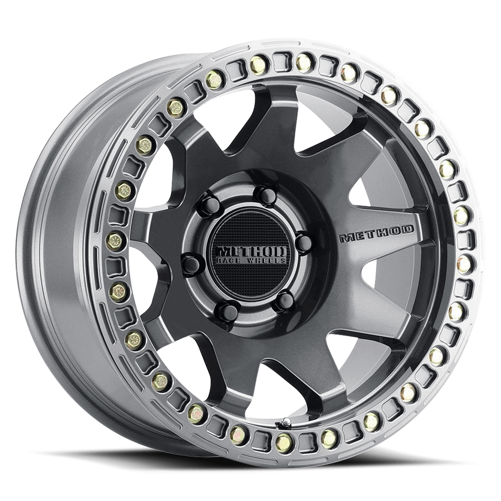 Method Race Wheels MR108 Beadlock, 17x9, -44mm Offset, 6x5.5, 106.25mm Centerbore, Gloss Titanium, - MR10879060844B