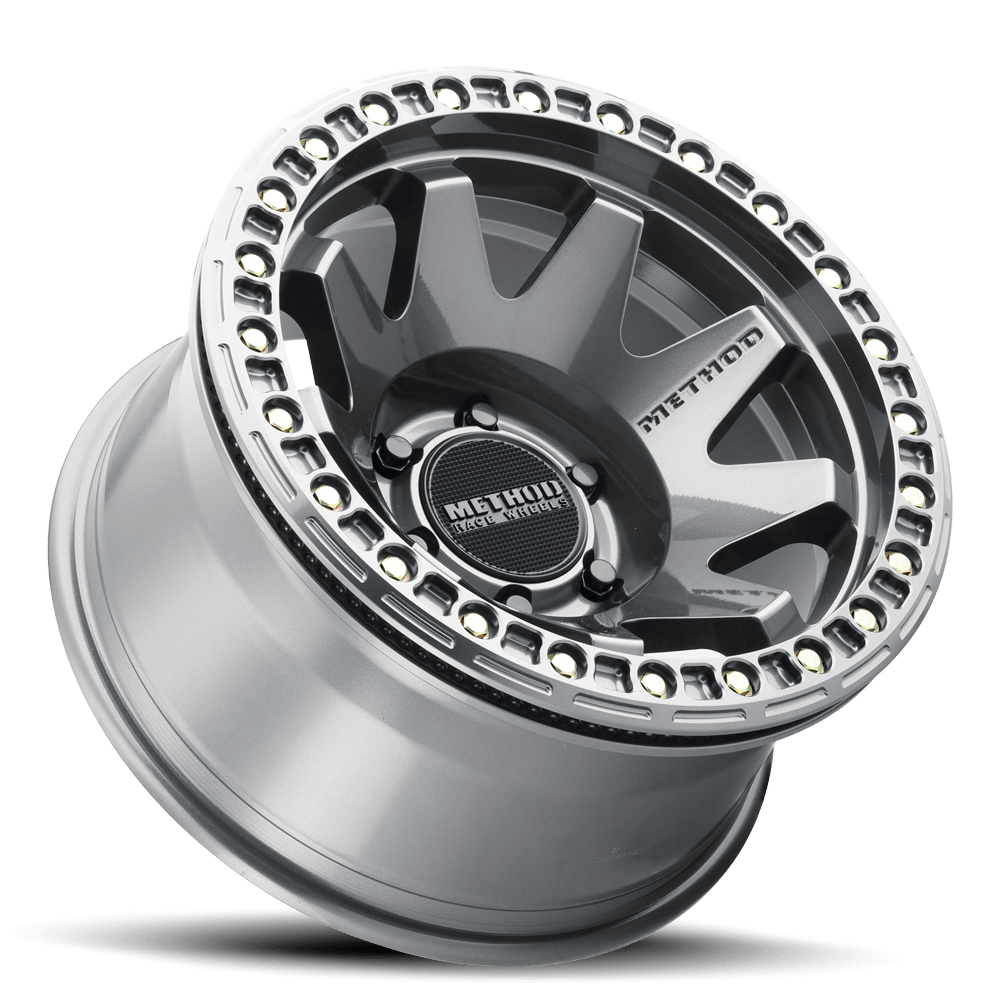 Method Race Wheels MR108 Beadlock, 17x9, -44mm Offset, 6x5.5, 106.25mm Centerbore, Gloss Titanium, - MR10879060844B