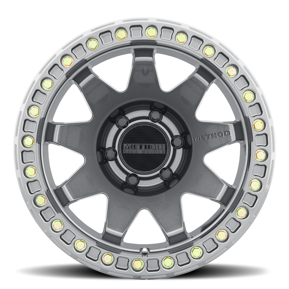 Method Race Wheels MR108 Beadlock, 17x9, -44mm Offset, 6x5.5, 106.25mm Centerbore, Gloss Titanium, - MR10879060844B