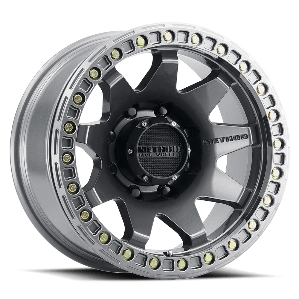 Method Race Wheels MR108 Beadlock, 17x9, -44mm Offset, 8x6.5, 130.81mm Centerbore, Gloss Titanium, - MR10879080844B