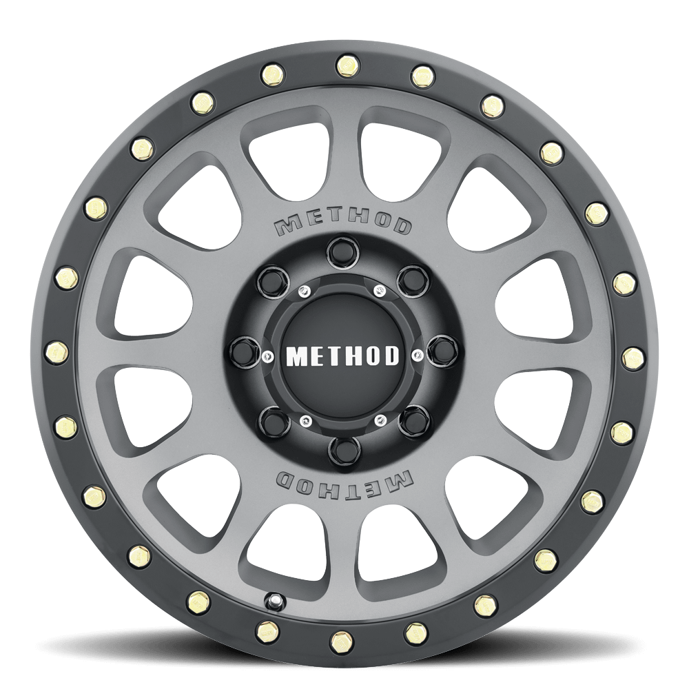 Method Race Wheels Aluminum Wheels 18x9 NV MR305 Bolt Pattern 8 On 165.1 Offset 18 Lip Size 1.38 Titanium TT Matte Black Lip Method - MR30589080818