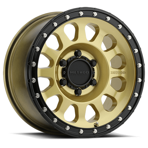 Method Race Wheels MR315, 17x8.5, 0mm Offset, 6x135, 87mm Centerbore, Gold/Black Street Loc - MR31578516100