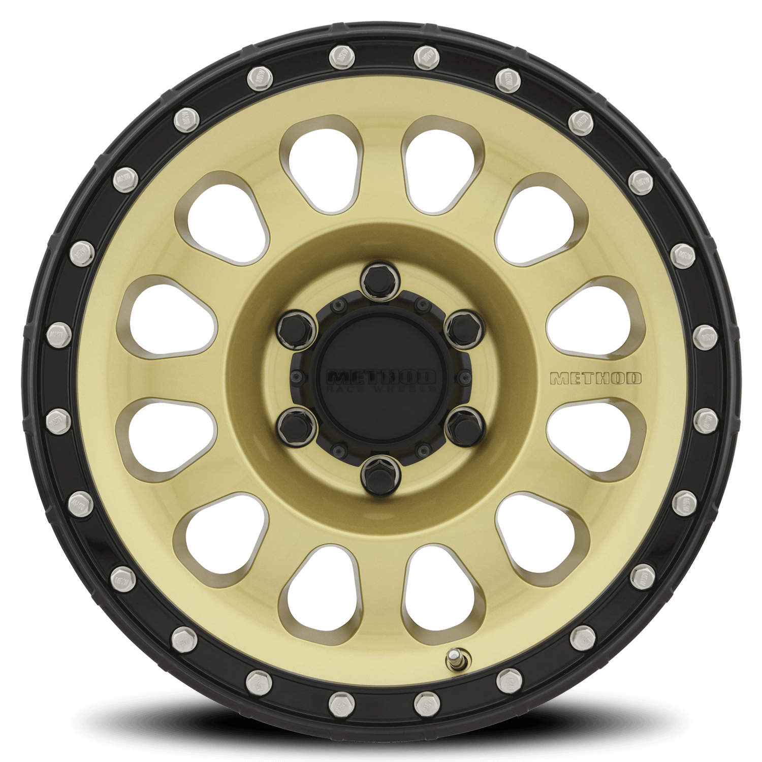 Method Race Wheels MR315, 17x8.5, 0mm Offset, 6x135, 87mm Centerbore, Gold/Black Street Loc - MR31578516100