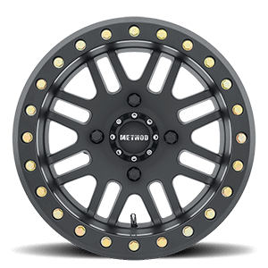 Method Race Wheels MR406 UTV Beadlock, 15x10, 5+5/-2mm Offset, 4x156, 132mm Centerbore, Matte Black, w/ BH-H24100 - MR40651046555B