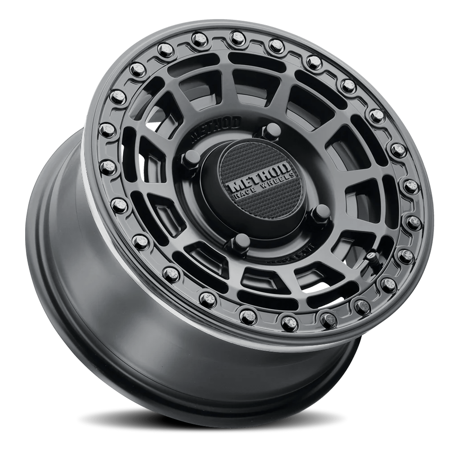 Method Race Wheels Aluminum Wheels 15x10 MR415 Beadlock UTV Bolt Pattern 4 On 156 Offset 25 Lip Size 2.09 Matte Black MB Gloss Black Ring Method - MR415510461064B