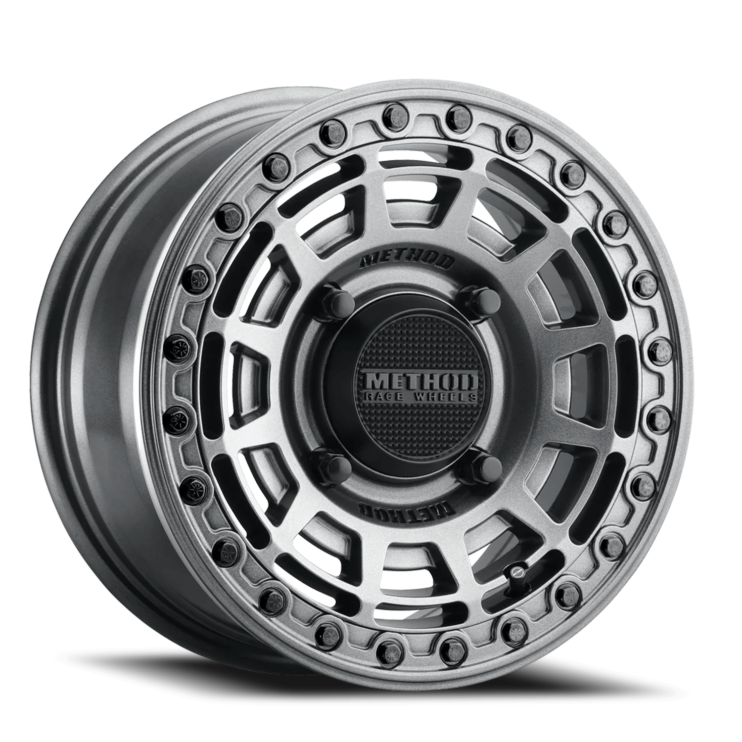 Method Race Wheels Aluminum Wheels 15x10 MR415 Beadlock UTV Bolt Pattern 4 On 156 Offset 25 Lip Size 2.09 Graphite GY Gloss Graphite Ring Method - MR415510461264B
