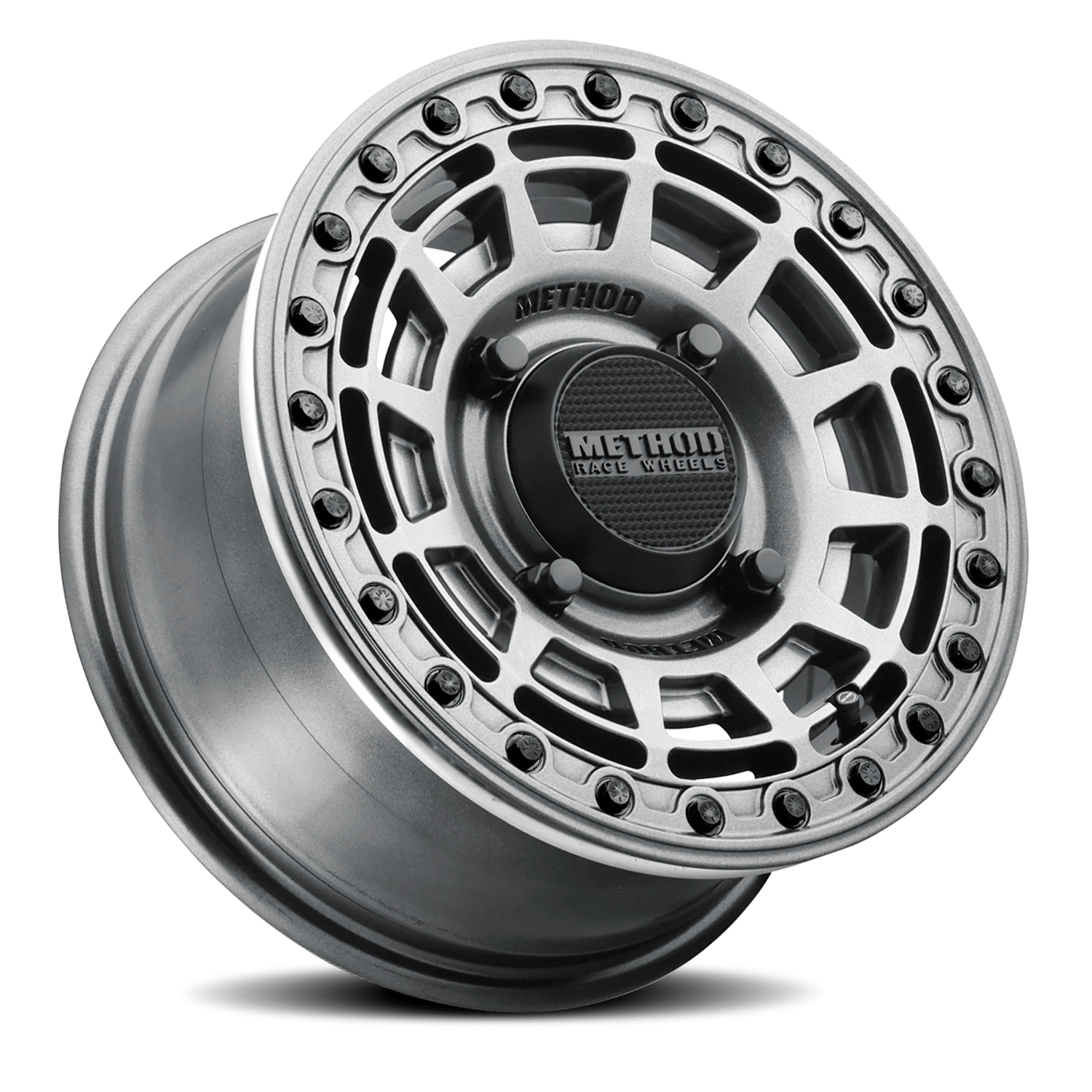 Method Race Wheels Aluminum Wheels 15x10 MR415 Beadlock UTV Bolt Pattern 4 On 156 Offset 25 Lip Size 2.09 Graphite GY Gloss Graphite Ring Method - MR415510461264B