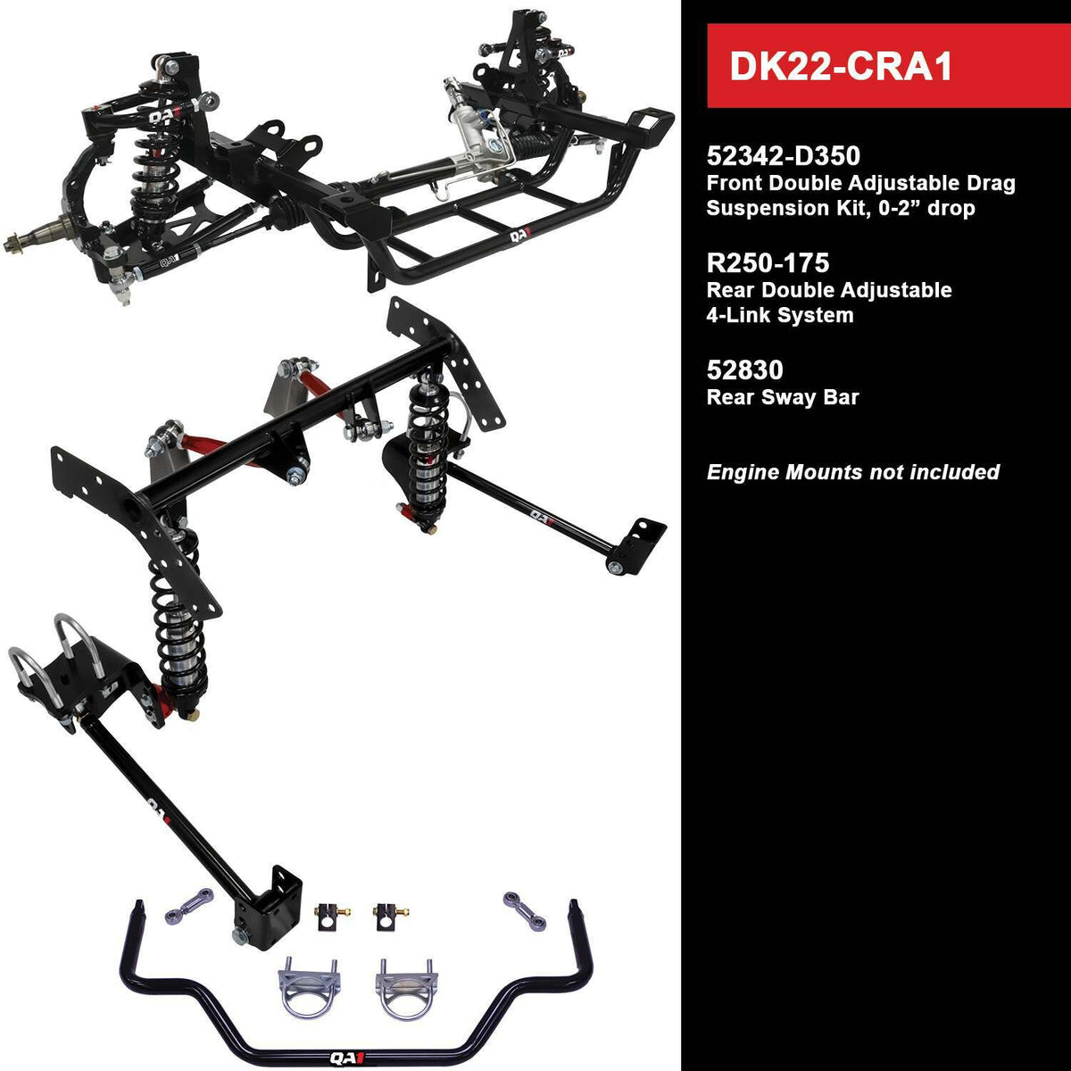 QA1 Drag Kit Level 2, Mopar A-Body (1963-1966 Dart, Barracuda, Valiant) - DK22-CRA1