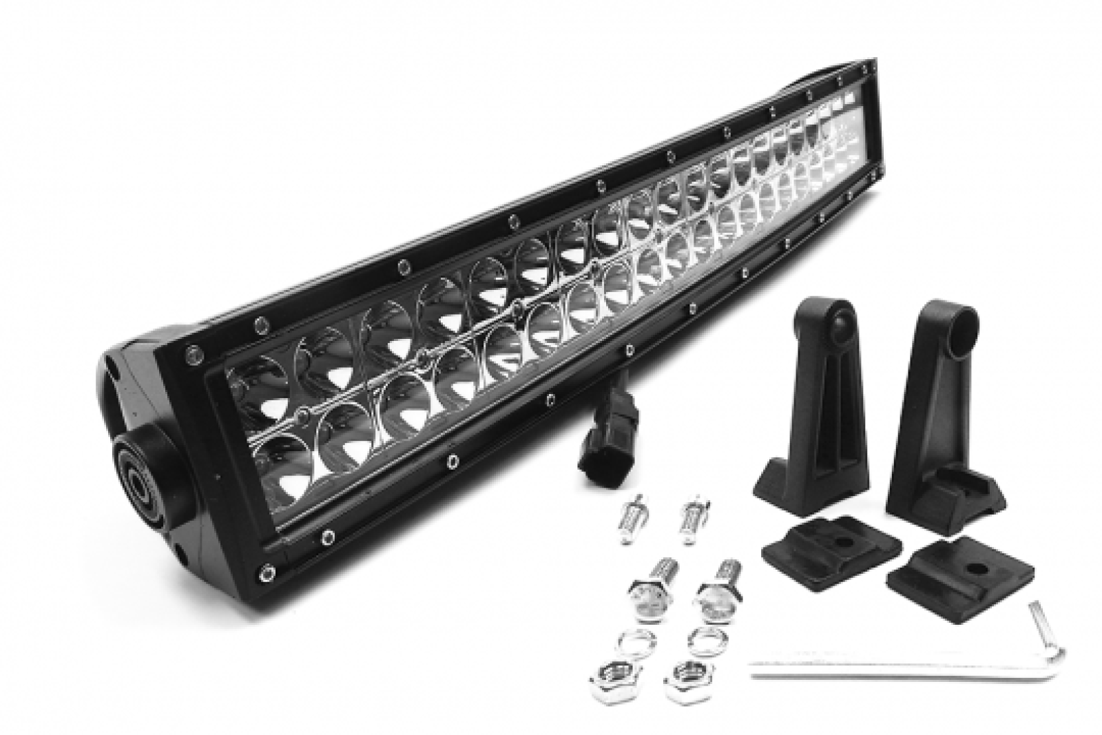 Southern Truck 20.0 Inch LED Light Bar Double Row Curved Chrome Series Combo Flood/Beam 120W DT Harness 10,800 Lumens - 74020