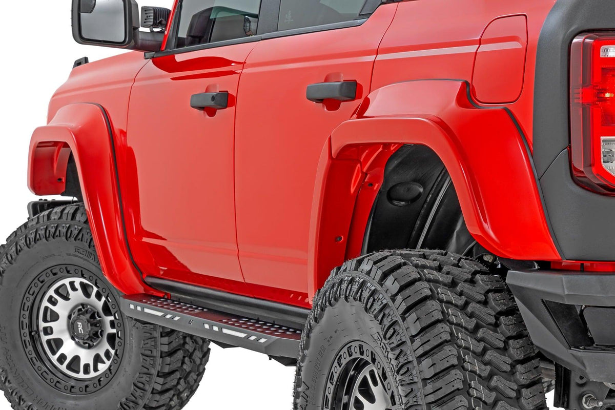 Rough Country Fender Flares PQ Race Red Ford Bronco 4WD (2021-2025) (2021-2025 Bronco) - O-F12124-PQ